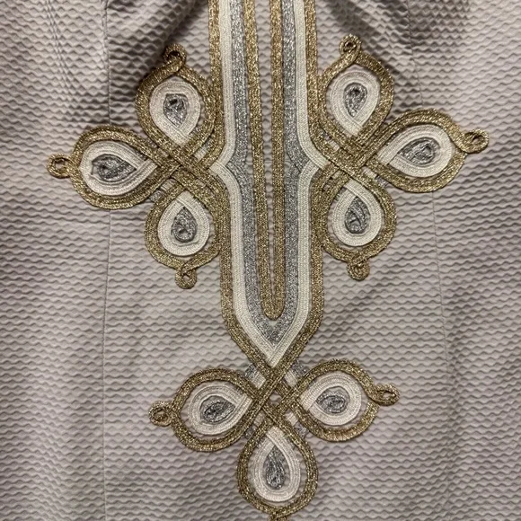 Lilly Pulitzer Mila shift dress in seaside grey with metallic embroidery size 00 - Picture 7 of 16